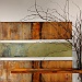 "TIME" | O. D. ? | MIXED MEDIA | Composition of three lightweight panels, shelf, glass base, and branches with Venetian plaster, Acrylic and Patinas.<br />Sold: Private corporate collection Beverly Hills, CA